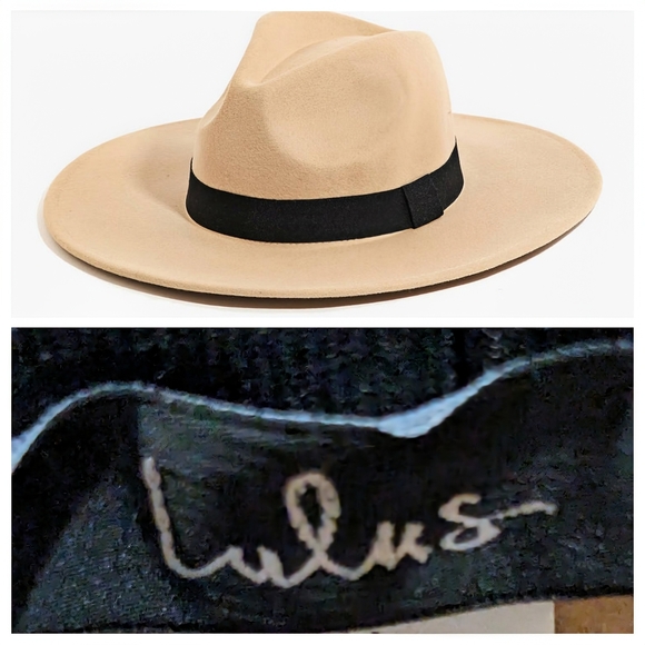 "So Many Words" LULUS Tan Fedora Structured Wide Brim Bohemian Hat (NWT) - Picture 13 of 16